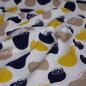 Preview: Baumwollstoff Deko Living - Obst gelb blau beige
